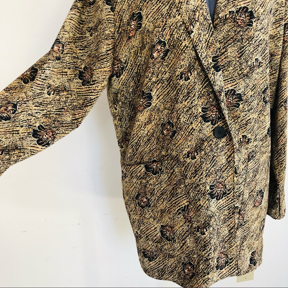 Vintage Silky Spring Patterned Blazer Oversized L… - image 8